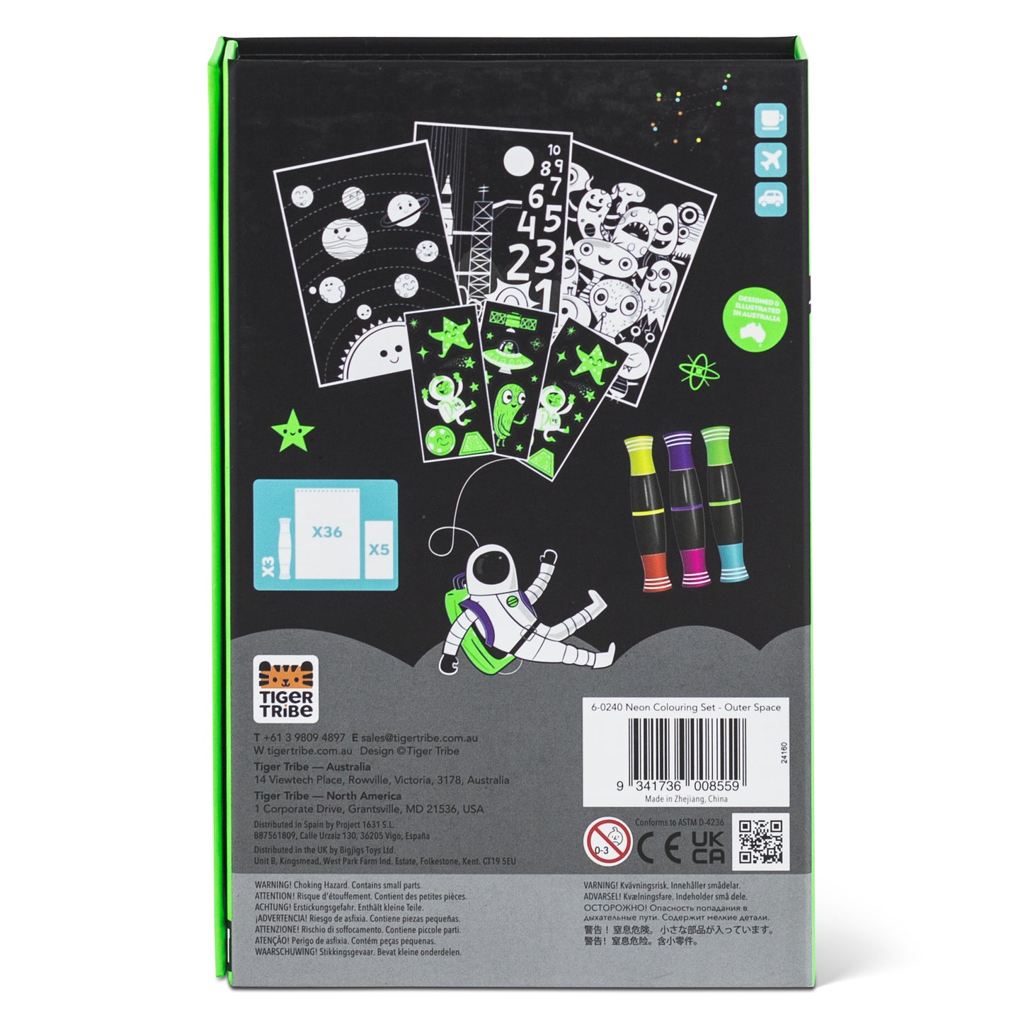 Neon Colouring Set - Outer Space | Tiger Tribe